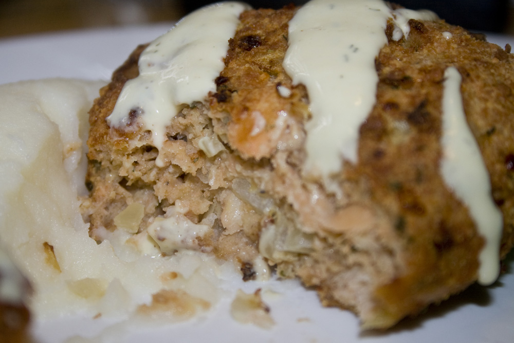 Baked Salmon Cakes with Dijon Dill Dipping Sauce Bakerlady