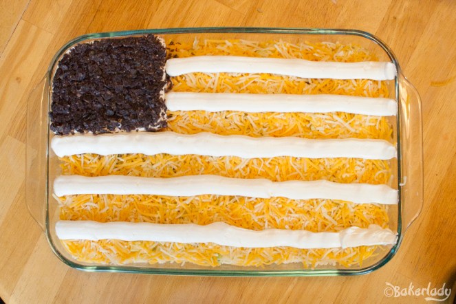 Festive 4th of July Flag Bean Dip - Bakerlady