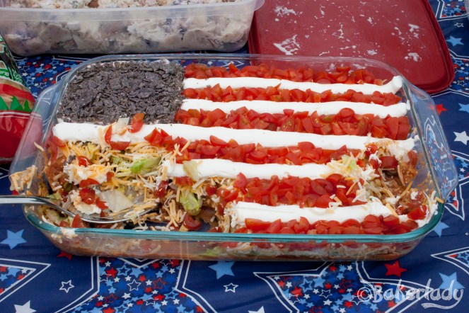 Festive 4th of July Flag Bean Dip - Bakerlady